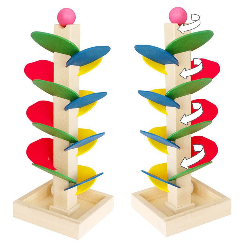 Children's Plug - In Assembly Building Blocks Boys And Girls Puzzle Early Education Leaf Tower Rolling Ball Inverted Bead Game Leaf Ball Toy - KIWI UNIVERS