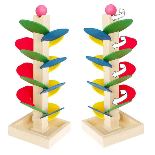 Children's Plug - In Assembly Building Blocks Boys And Girls Puzzle Early Education Leaf Tower Rolling Ball Inverted Bead Game Leaf Ball Toy - KIWI UNIVERS