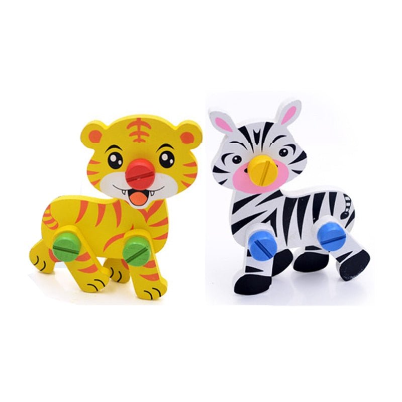 Wooden Assembling Chair Montessori Toys Baby Educational Wooden Toy Preschool Multifunctional Variety Nut Combination Chair Tool - KIWI UNIVERS