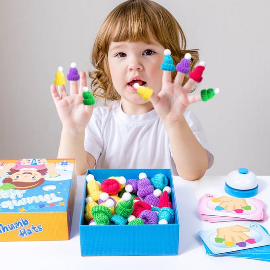 Early Childhood Education Puzzle Thumb Hat Game Left and Right Hand Training Color Cognitive Thinking Battle Game - KIWI UNIVERS