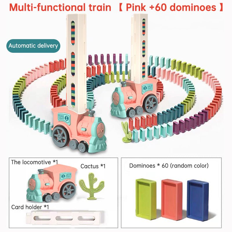Hot Sale Development Train Toys Colored Dominoes Set 40/60/80/100 Electric Automatic Domino Train Toy - KIWI UNIVERS