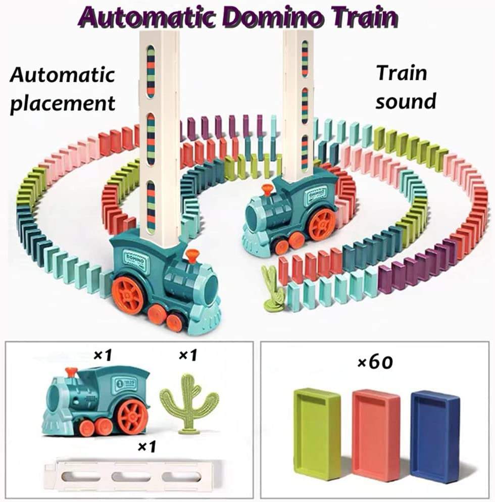 Hot Sale Development Train Toys Colored Dominoes Set 40/60/80/100 Electric Automatic Domino Train Toy - KIWI UNIVERS