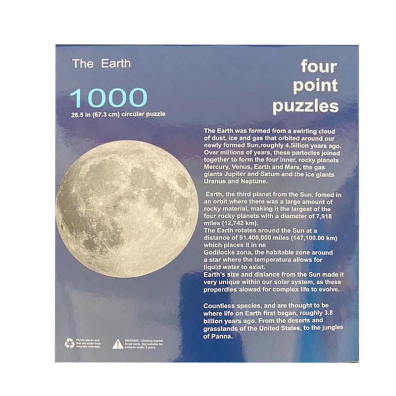 Puzzle rond Lune/Terre 1000 pièces, difficile pour adultes et enfants, puzzle planètes, jouets éducatifs - KIWI UNIVERS