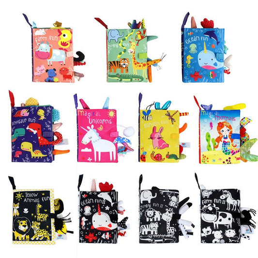 Baby toys three - dimensional cloth books that cannot be torn apart washable children's enlightenment baby ringing paper books - KIWI UNIVERS