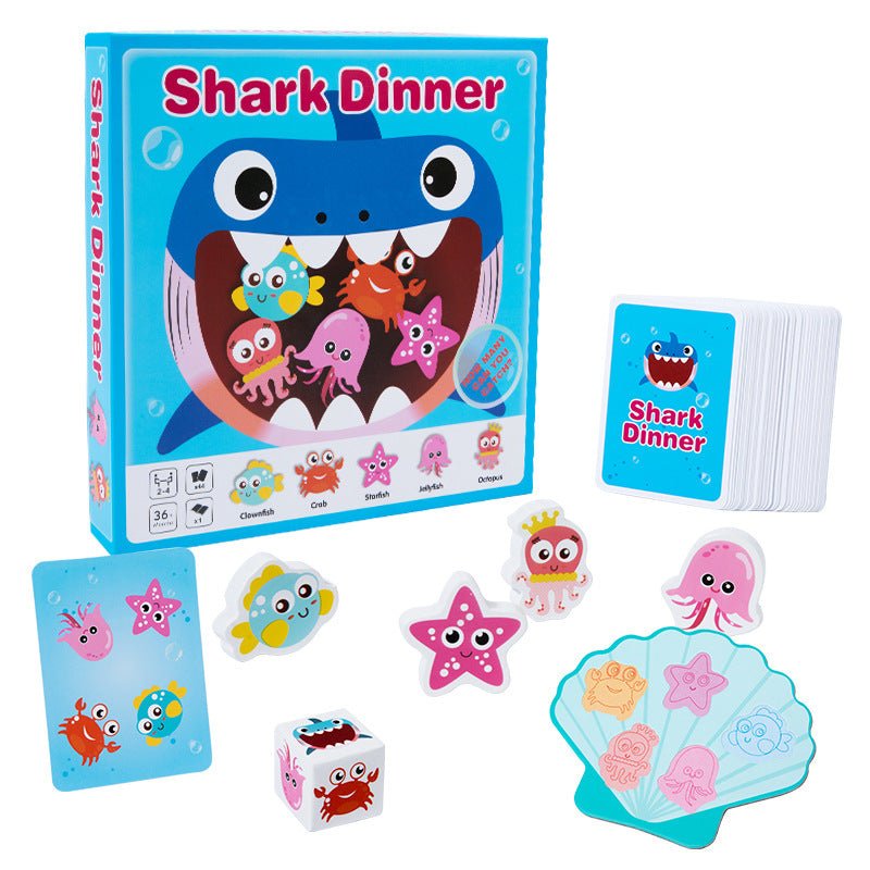 Children's puzzle shark feeding game baby early education fine motor skills chopstick training parent - child interactive toys - KIWI UNIVERS
