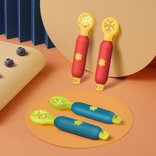 Pasta de arroz, alimento complementario, cuchara con forma de agujero, vajilla infantil, venta al por mayor, productos para madres y bebés, goma de mascar para moler