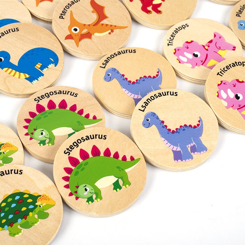 Christmas Toy Gift Dinosaur Find Same Game Children's Puzzle Dinosaur Cognitive Concentration Memory Ability Training Wooden Toy - KIWI UNIVERS