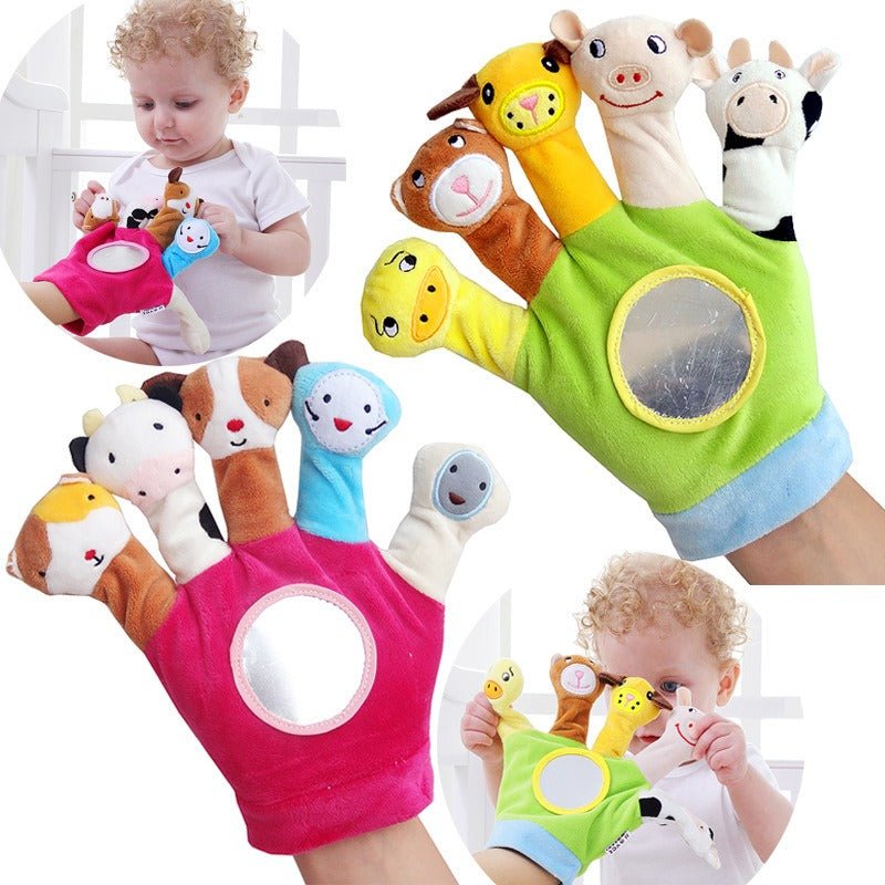 Baby hand puppet plush toys 0 - 1 year old baby fabric finger puppet newborn animal hand puppet glove play - KIWI UNIVERS
