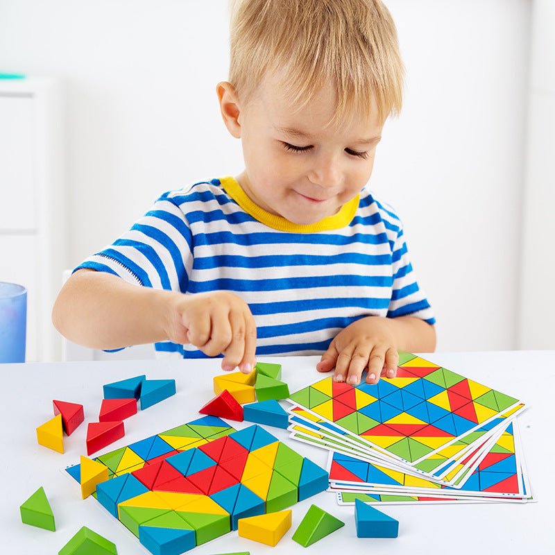 Children's puzzle, parent - child interaction, focus training, creative intelligence, triangle puzzle, building blocks, logical thinking toys - KIWI UNIVERS
