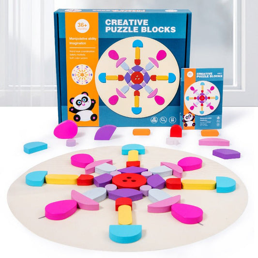 Wooden creative puzzle blocks Montessori teaching aids children's early education intelligence puzzle Christmas toy gifts - KIWI UNIVERS
