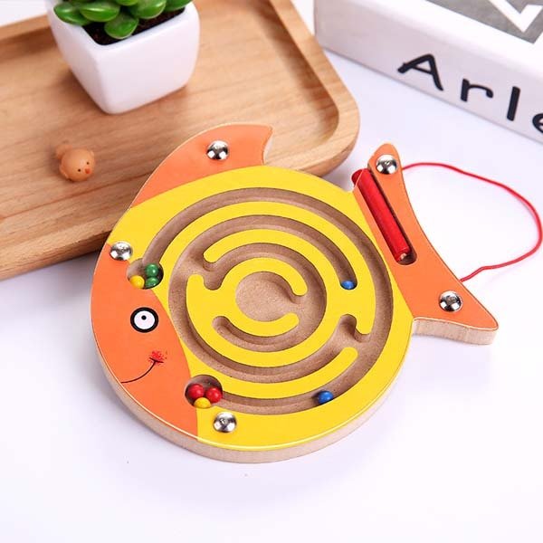 Montessori Toys Educational Wooden Toy for Children Early Learning Magnetic Maze Puzzle Labyrinth Brain Teaser Game educativo - KIWI UNIVERS