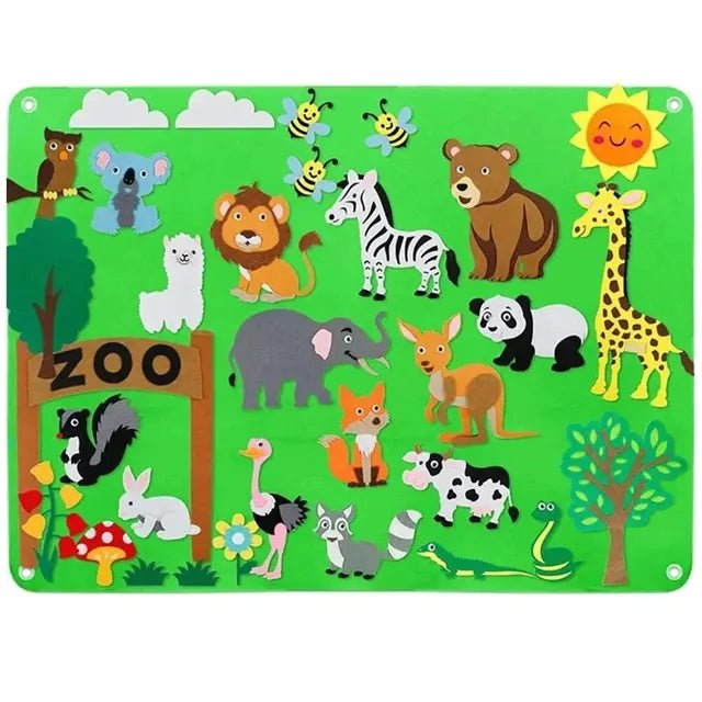 Felt Board Stories Set Montessori Ocean Farm Animal Family Interactive Preschool Education Early Learning Toddlers Toys - KIWI UNIVERS