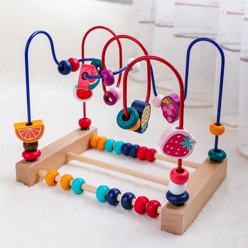 Children's cartoon animals, fruit wrapped beads, early education puzzle building blocks, baby hand eye coordination exercise toys - KIWI UNIVERS