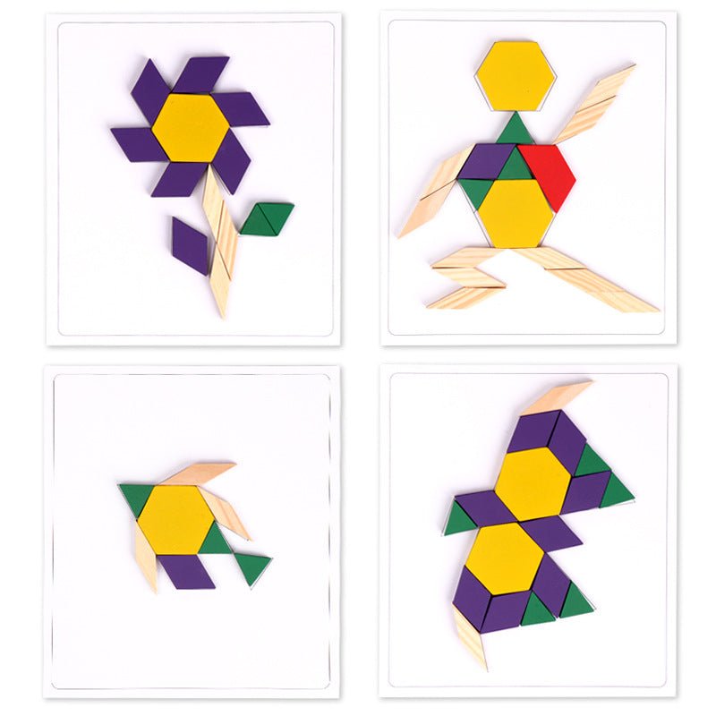 Children's Puzzle Tangram Puzzle 3 - 4 - 6 Year Old Elementary School Students Creative Boys and Girls Early Education Wooden Toys - KIWI UNIVERS