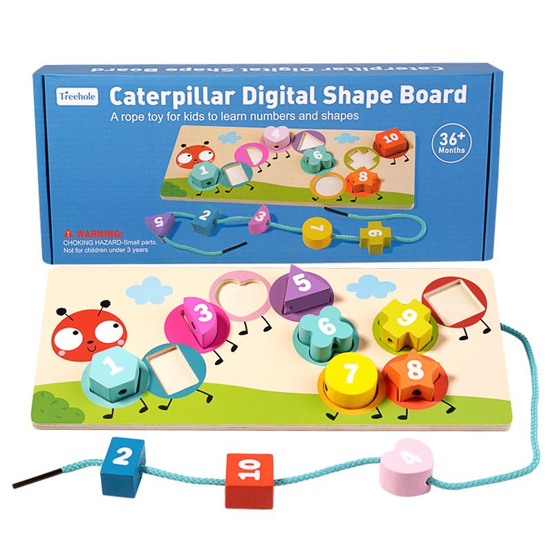 Geometric Shape Cognitive Matching Toys, Children's String Panel, Handheld Board, Jigsaw Puzzle, and Board Assembly Teaching Aids - KIWI UNIVERS