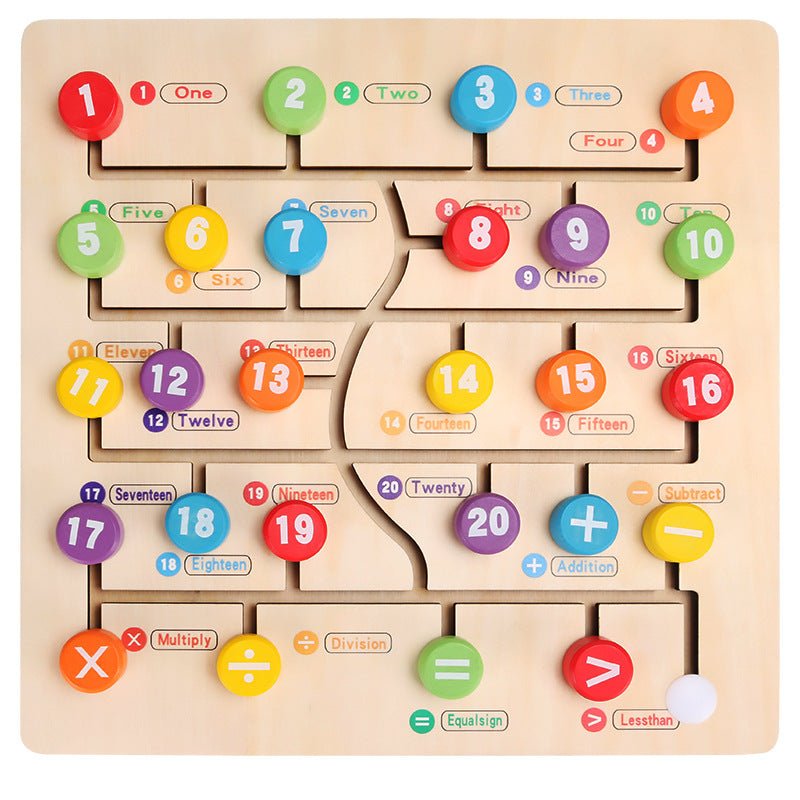 Wooden New Digital Letter Walking Pairing Maze Children's Early Education Cognitive Puzzle Interactive Toys - KIWI UNIVERS