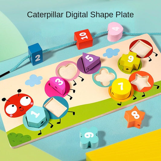 Geometric Shape Cognitive Matching Toys, Children's String Panel, Handheld Board, Jigsaw Puzzle, and Board Assembly Teaching Aids - KIWI UNIVERS