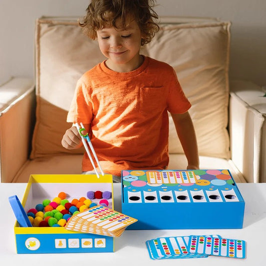 Montessori enlightenment early education clip ball classification game children's color matching toy - KIWI UNIVERS