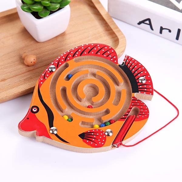Montessori Toys Educational Wooden Toy for Children Early Learning Magnetic Maze Puzzle Labyrinth Brain Teaser Game educativo - KIWI UNIVERS