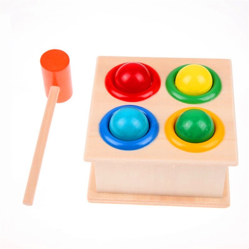 Jeu éducatif en bois : marteau et billes pour enfants - KIWI UNIVERS