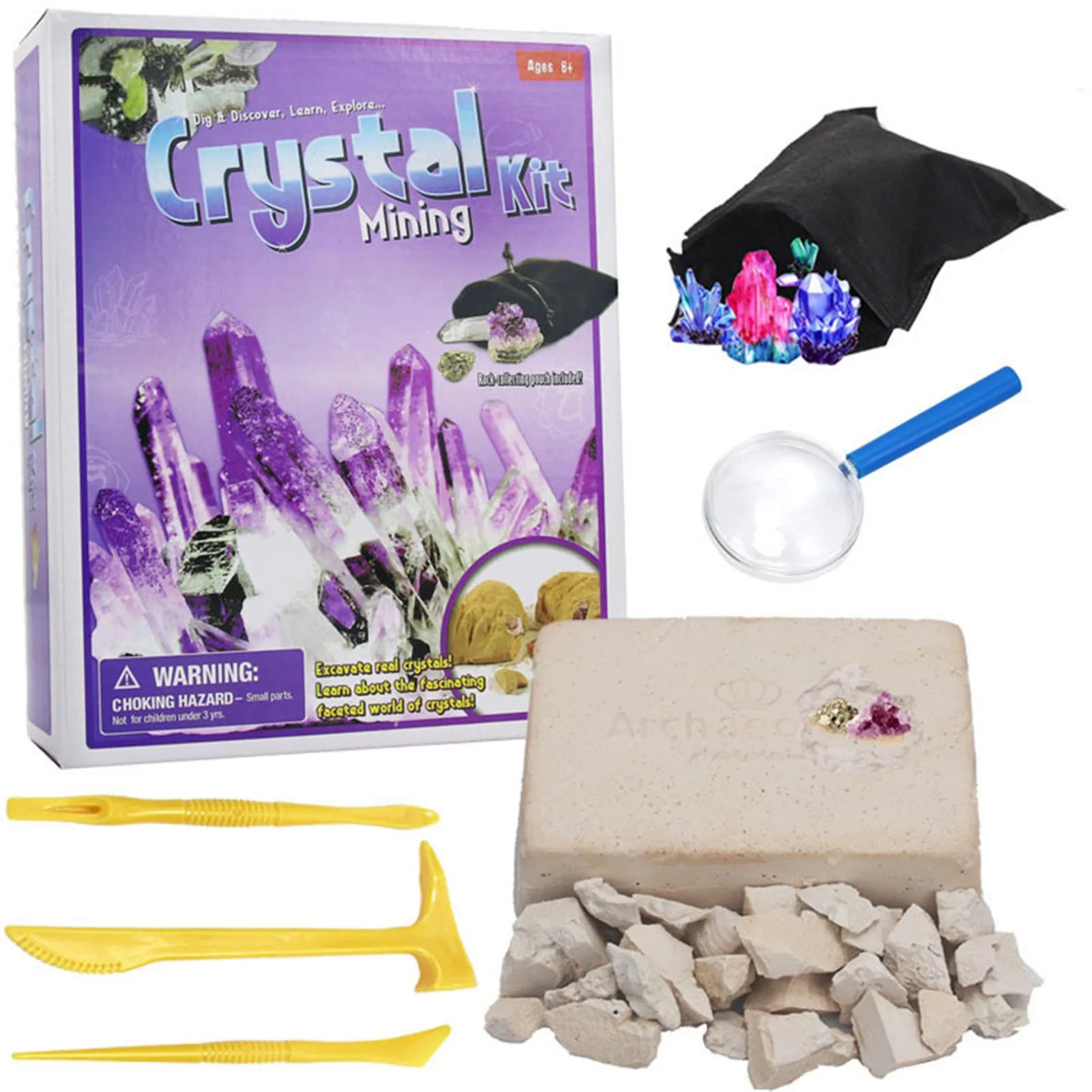 DIY Mining Crystal Treasure Gems Archaeology Kids Cultivate Interest Exploration Excavation Toys - KIWI UNIVERS