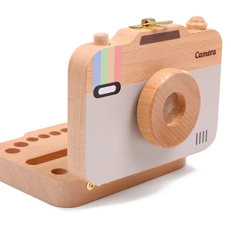 Wooden Children's Camera Toy Baby Teeth Box Baby Teeth Storage Box - KIWI UNIVERS