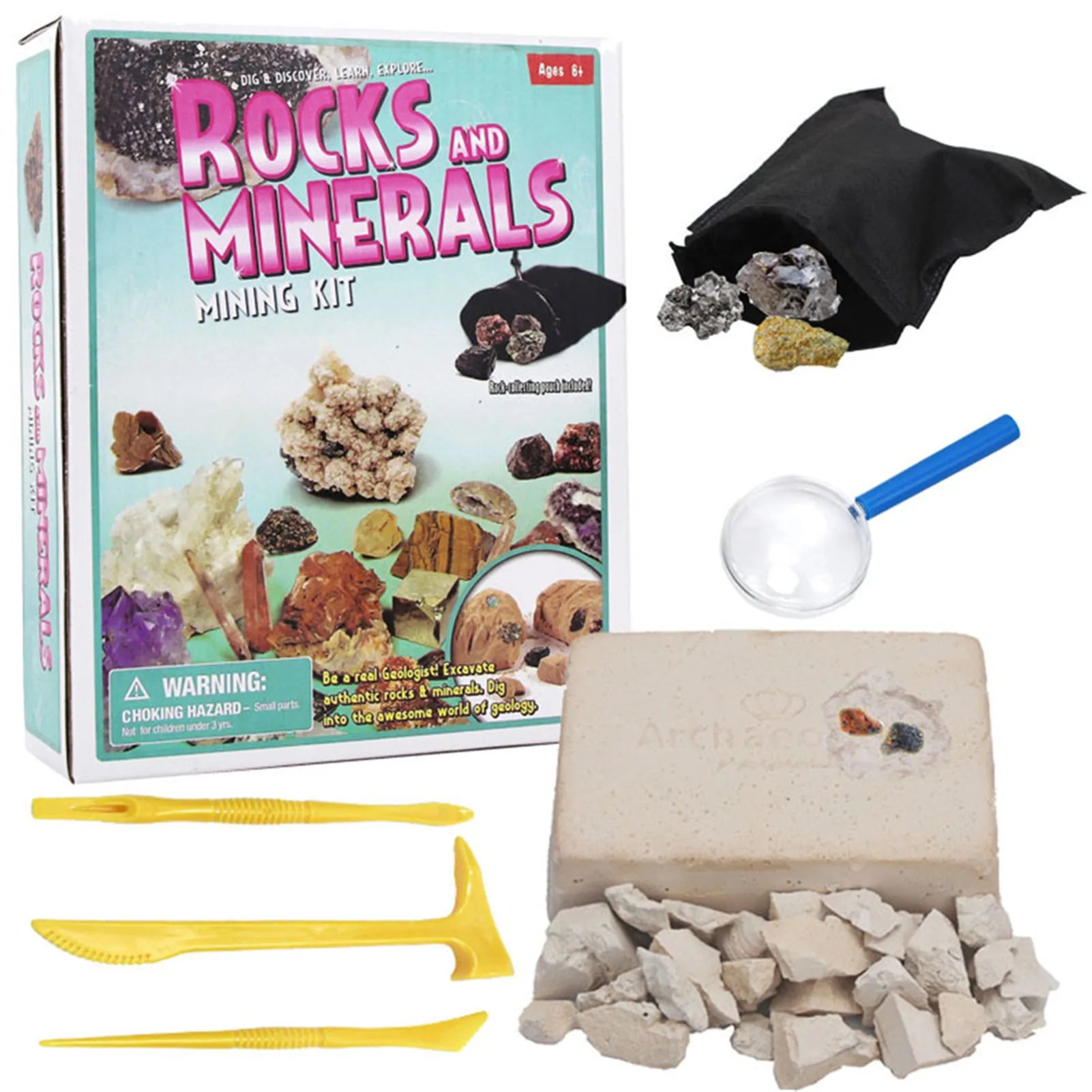 DIY Mining Crystal Treasure Gems Archaeology Kids Cultivate Interest Exploration Excavation Toys - KIWI UNIVERS
