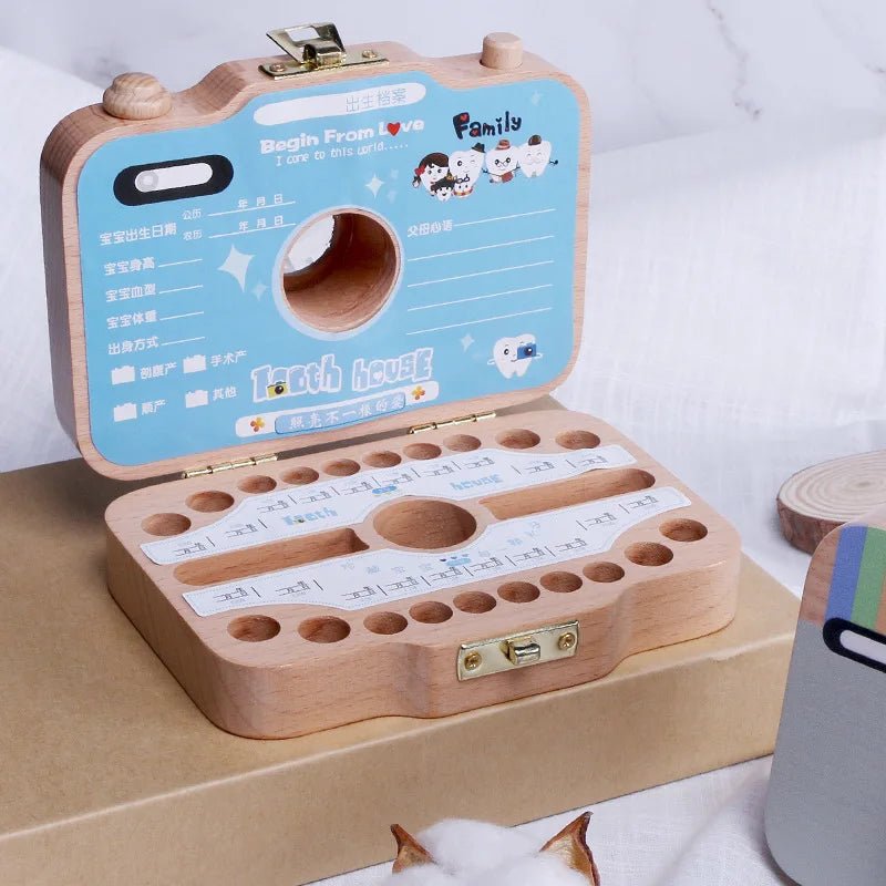 Wooden Children's Camera Toy Baby Teeth Box Baby Teeth Storage Box - KIWI UNIVERS