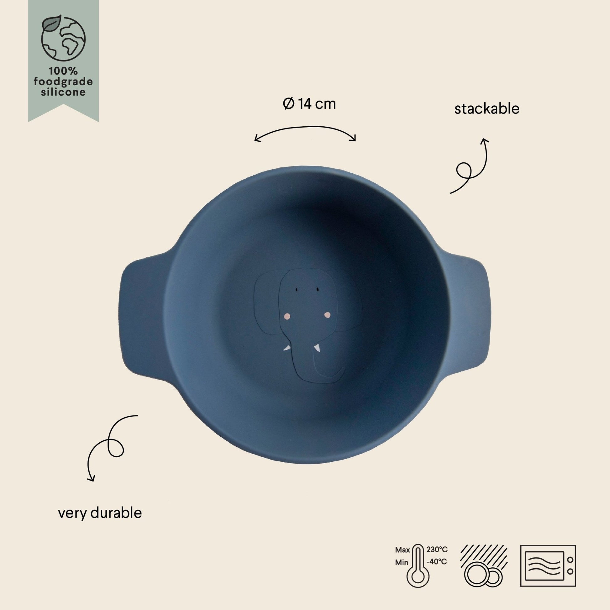 Silicone Bowl for Kids - Mrs. Elephant - KIWI UNIVERS