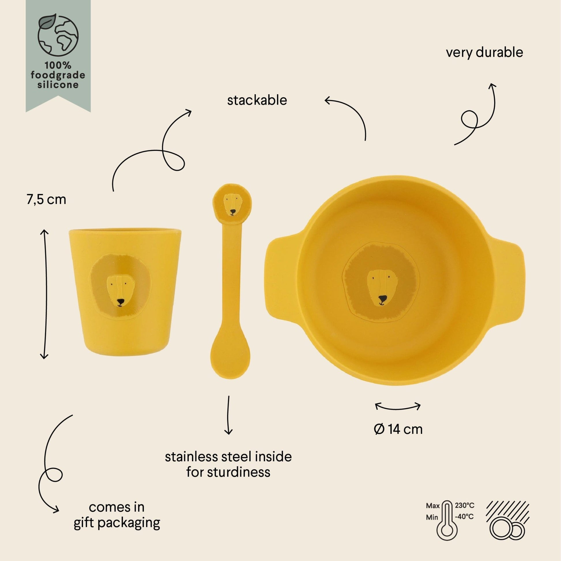 Silicone First Meal Set for Kids - Mr. Lion - KIWI UNIVERS