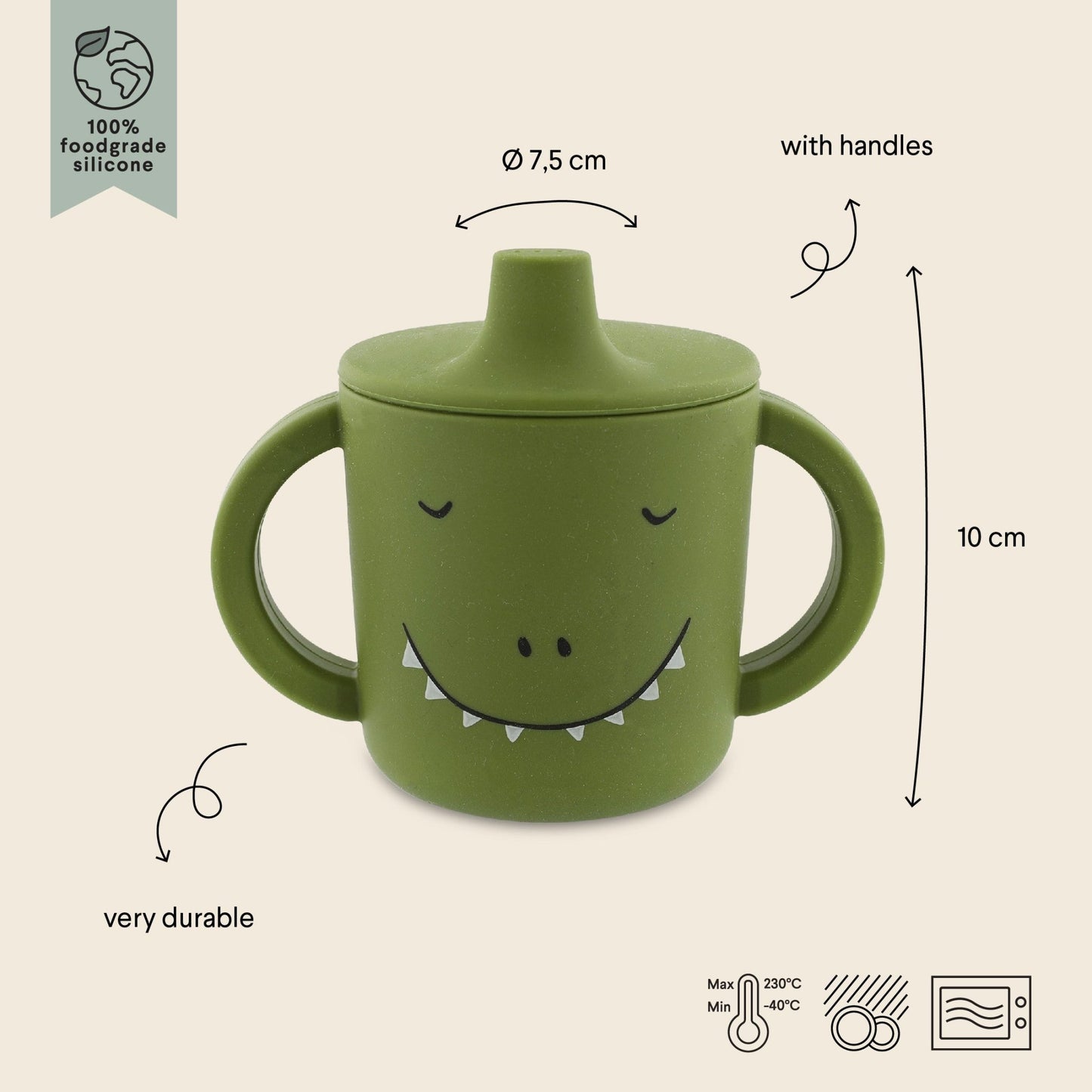 Silicone Sippy Cup - Mr. Dino - KIWI UNIVERS